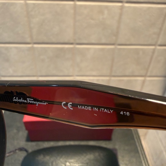 Salvatore Ferragamo Dark Brown Sunglasses - Picture 7 of 12